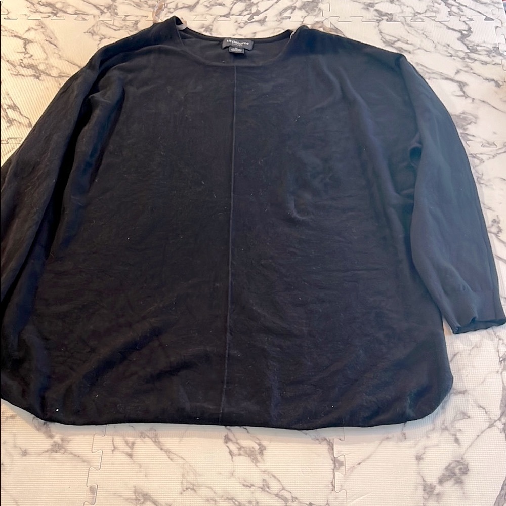 Liz Claiborne career cold shoulder Classic Black long sleeve sweater